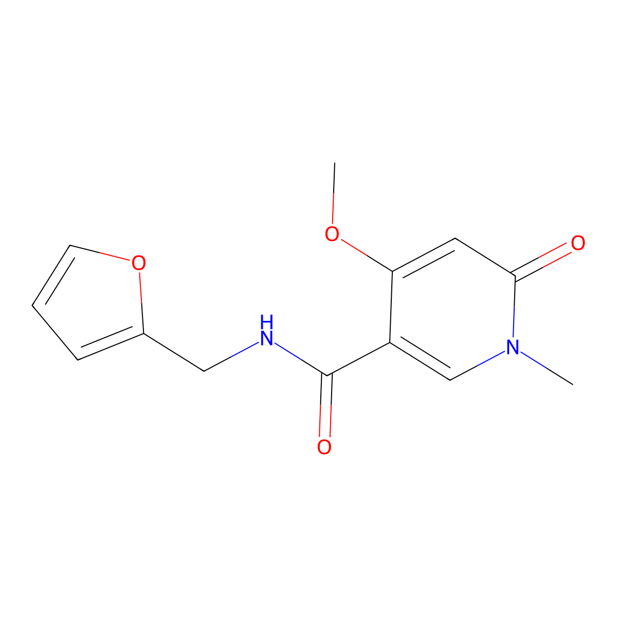 N-(furan-2-ylmethyl)-4-methoxy-1-methyl-6-oxo-1,6-dihydropyridine-3-carboxamide molecular structure, CAS 2034618-57-8
