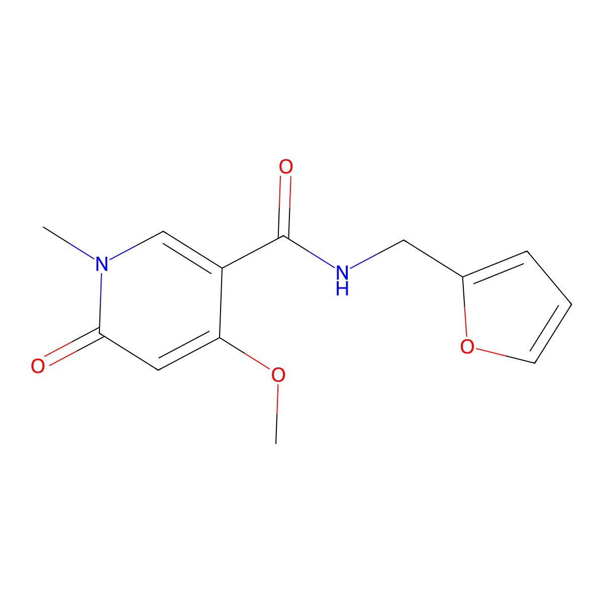 N-(furan-2-ylmethyl)-4-methoxy-1-methyl-6-oxo-1,6-dihydropyridine-3-carboxamide molecular structure, CAS 2034618-57-8