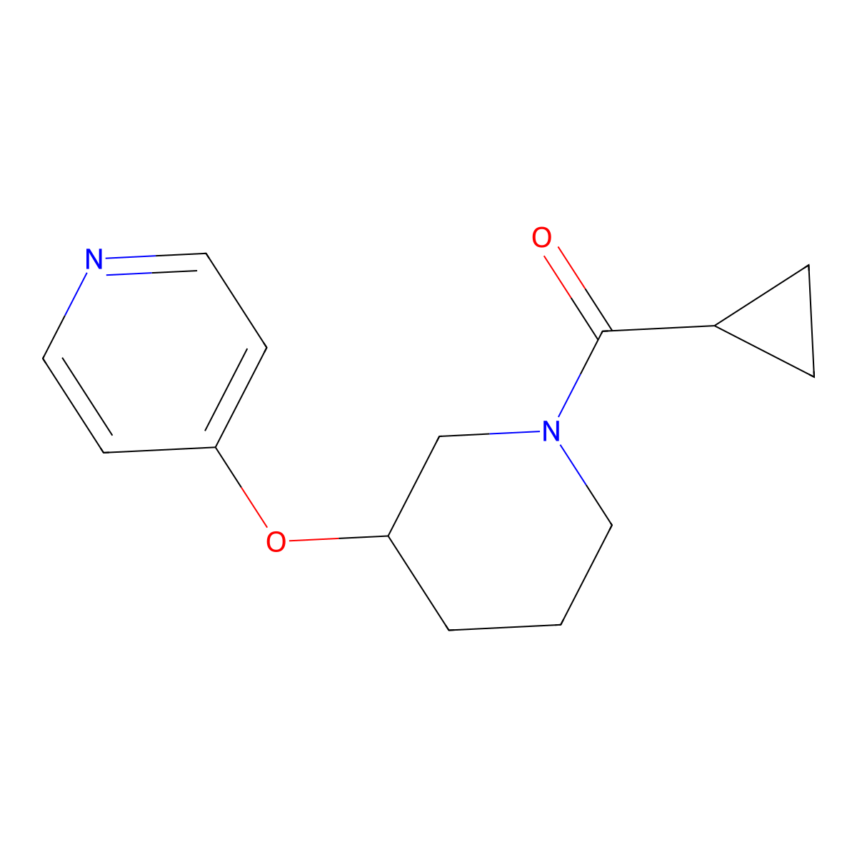 Cyclopropyl(3-(pyridin-4-yloxy)piperidin-1-yl)methanone molecular structure, CAS 2034618-60-3