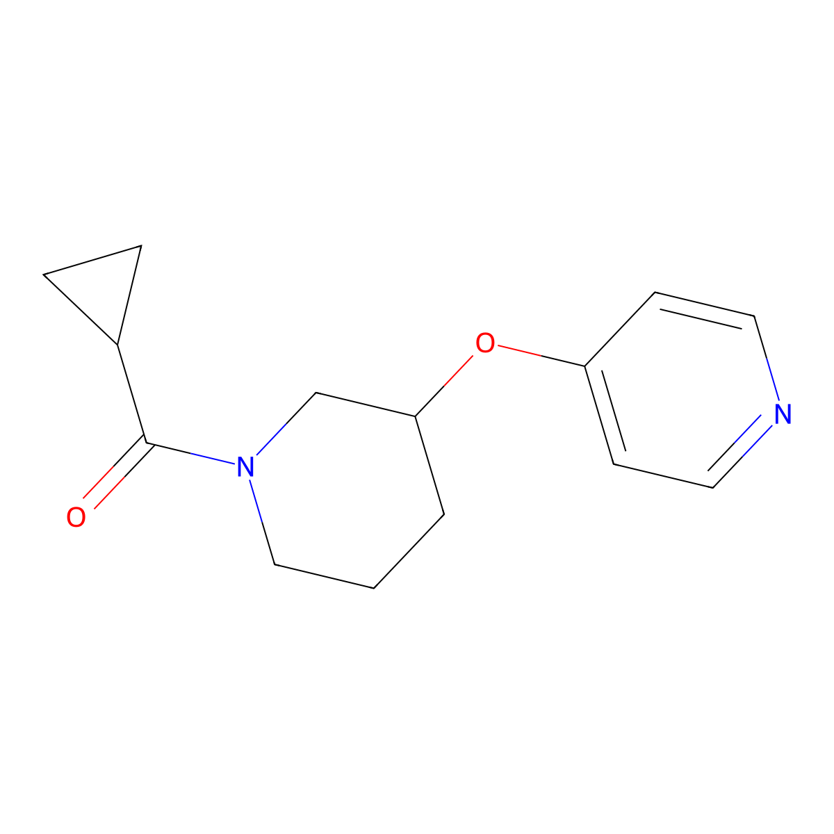 Cyclopropyl(3-(pyridin-4-yloxy)piperidin-1-yl)methanone molecular structure, CAS 2034618-60-3