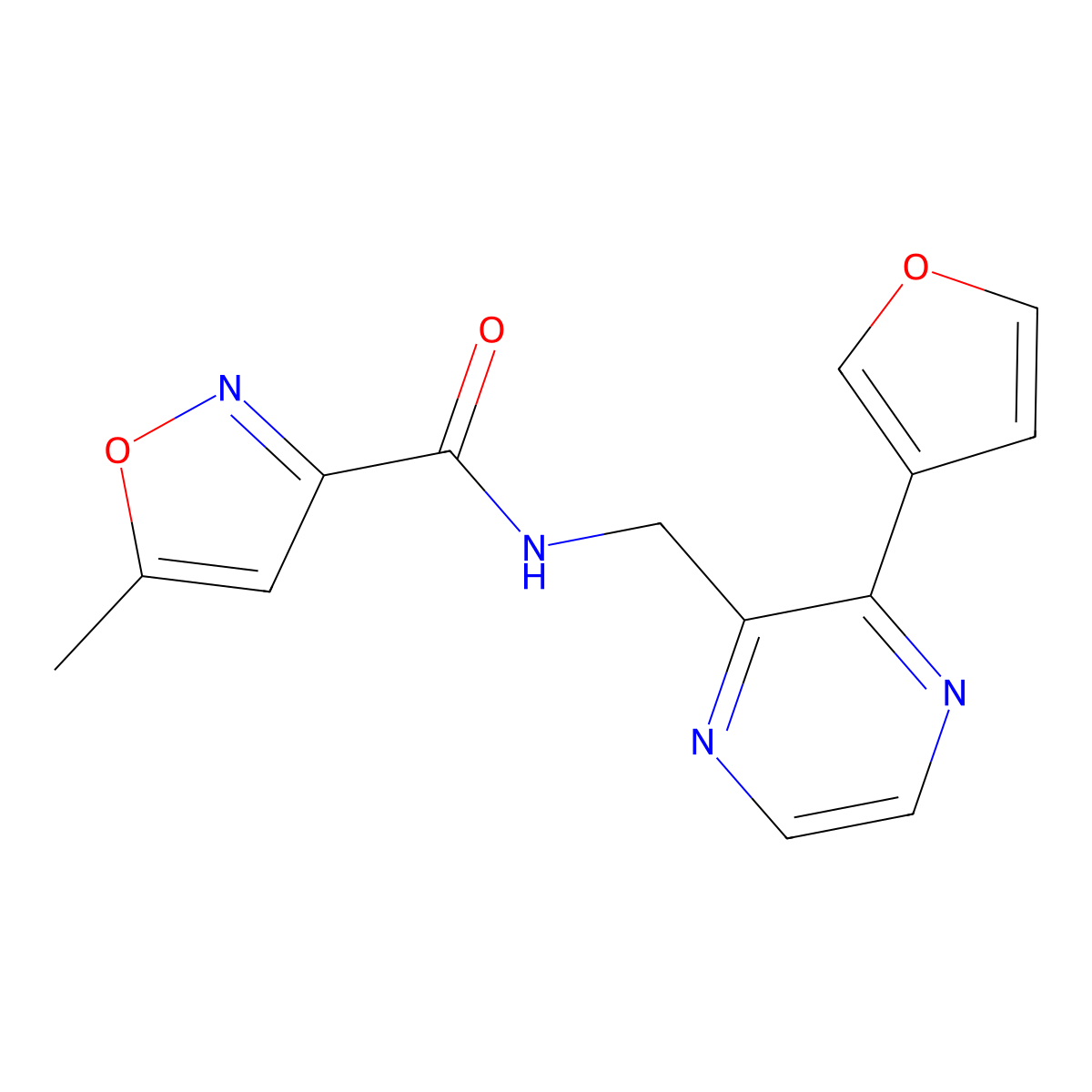 N-((3-(furan-3-yl)pyrazin-2-yl)methyl)-5-methylisoxazole-3-carboxamide molecular structure, CAS 2034618-62-5