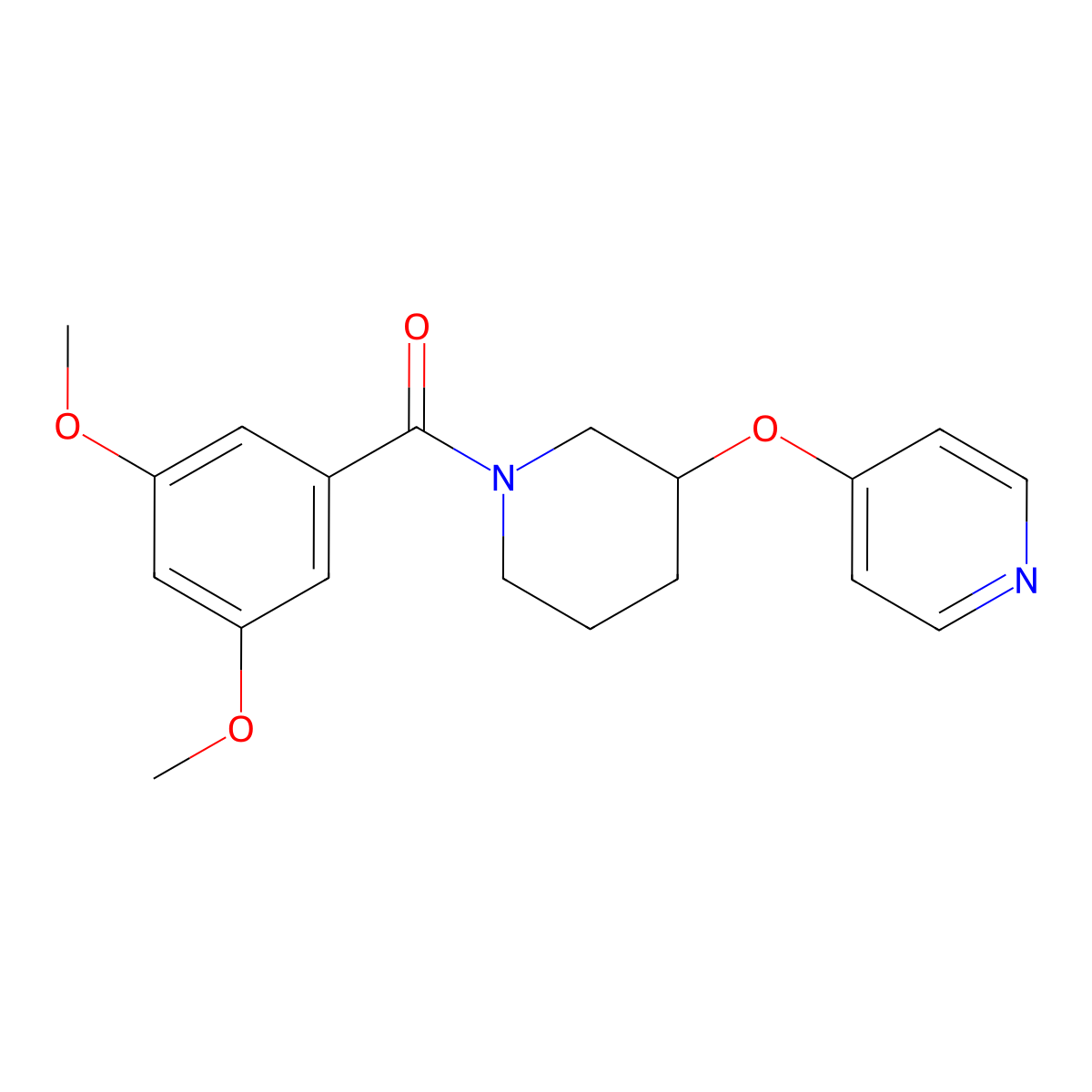 (3,5-Dimethoxyphenyl)(3-(pyridin-4-yloxy)piperidin-1-yl)methanone molecular structure, CAS 2034618-66-9