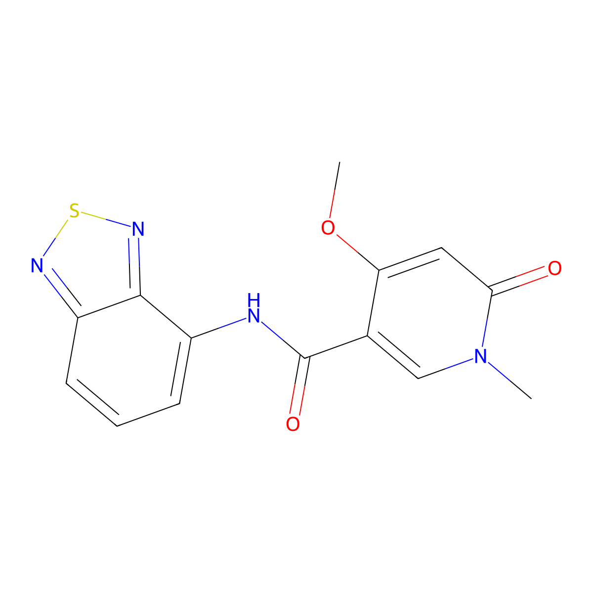 N-(benzo[c][1,2,5]thiadiazol-4-yl)-4-methoxy-1-methyl-6-oxo-1,6-dihydropyridine-3-carboxamide molecular structure, CAS 2034618-70-5