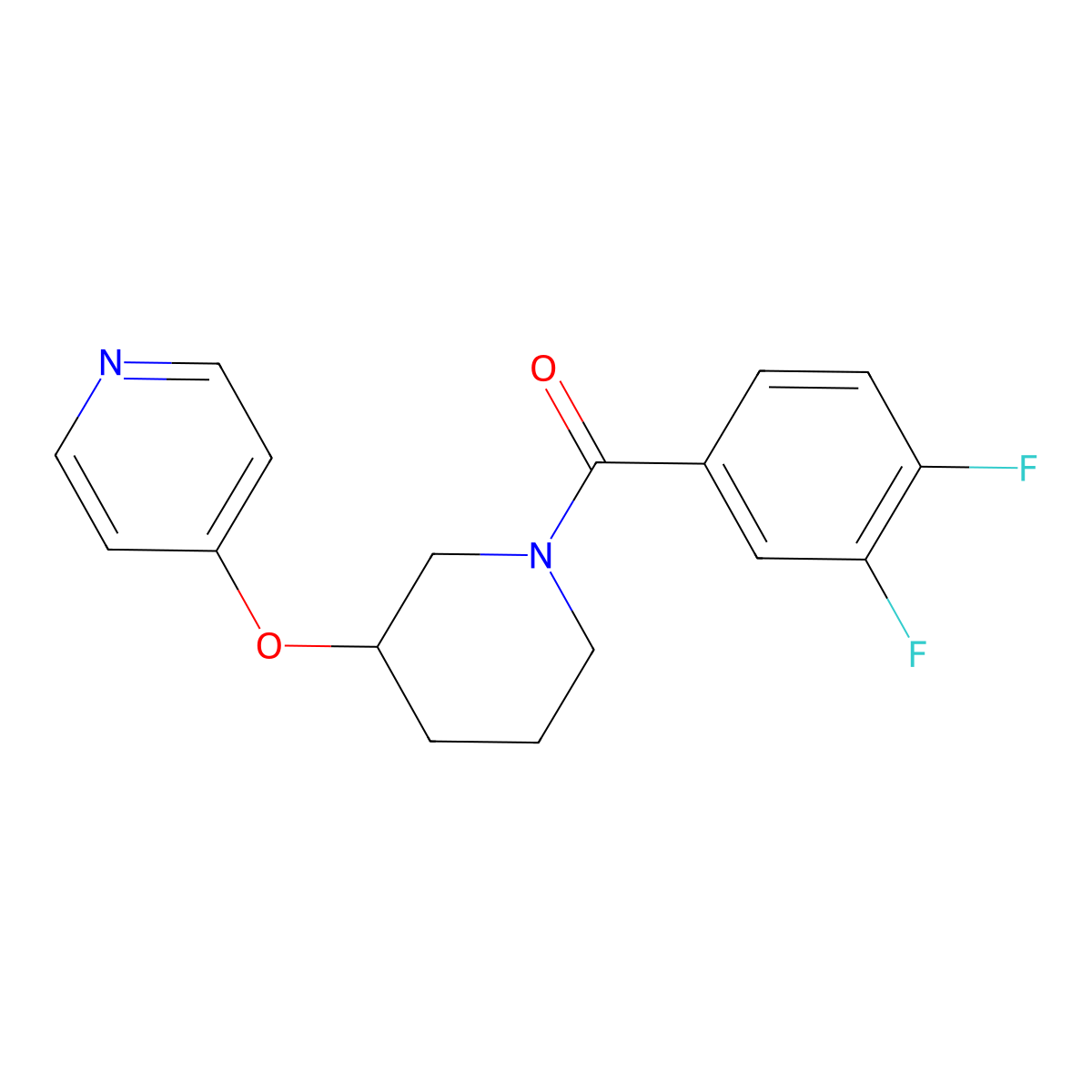 4-{[1-(3,4-Difluorobenzoyl)piperidin-3-yl]oxy}pyridine molecular structure, CAS 2034618-71-6