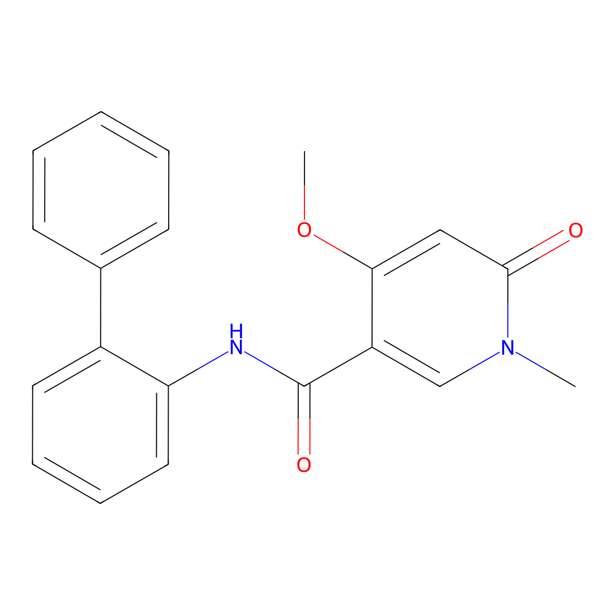 N-([1,1'-biphenyl]-2-yl)-4-methoxy-1-methyl-6-oxo-1,6-dihydropyridine-3-carboxamide molecular structure, CAS 2034618-74-9