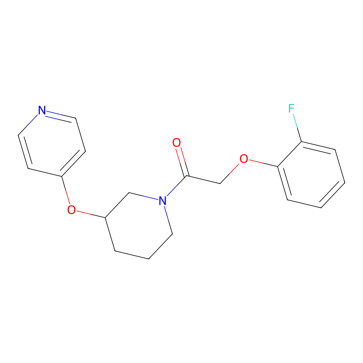 2-(2-Fluorophenoxy)-1-(3-(pyridin-4-yloxy)piperidin-1-yl)ethanone molecular structure, CAS 2034618-79-4
