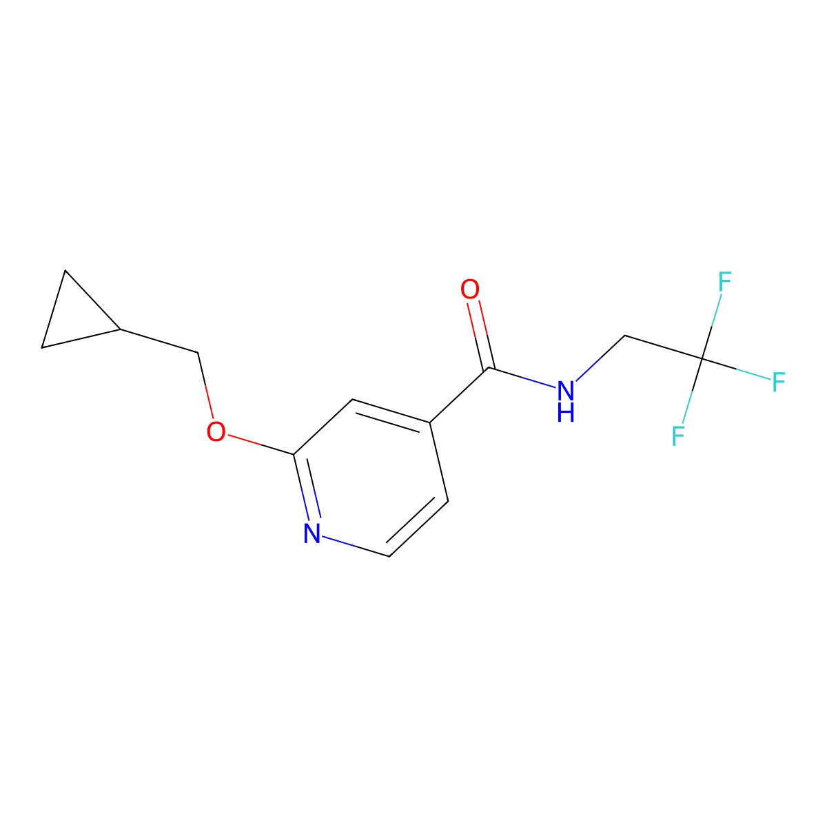 2-(cyclopropylmethoxy)-N-(2,2,2-trifluoroethyl)isonicotinamide molecular structure, CAS 2034618-89-6