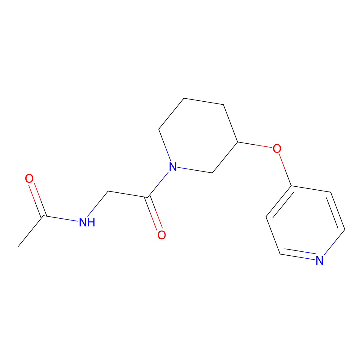 N-{2-oxo-2-[3-(pyridin-4-yloxy)piperidin-1-yl]ethyl}acetamide molecular structure, CAS 2034618-91-0