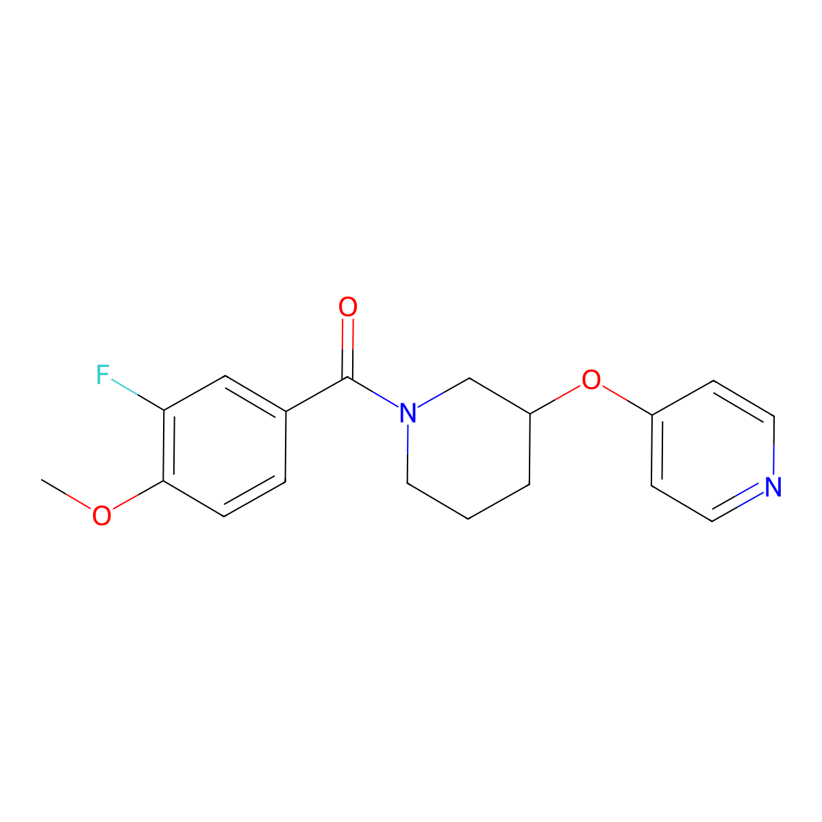 (3-Fluoro-4-methoxyphenyl)(3-(pyridin-4-yloxy)piperidin-1-yl)methanone molecular structure, CAS 2034619-02-6