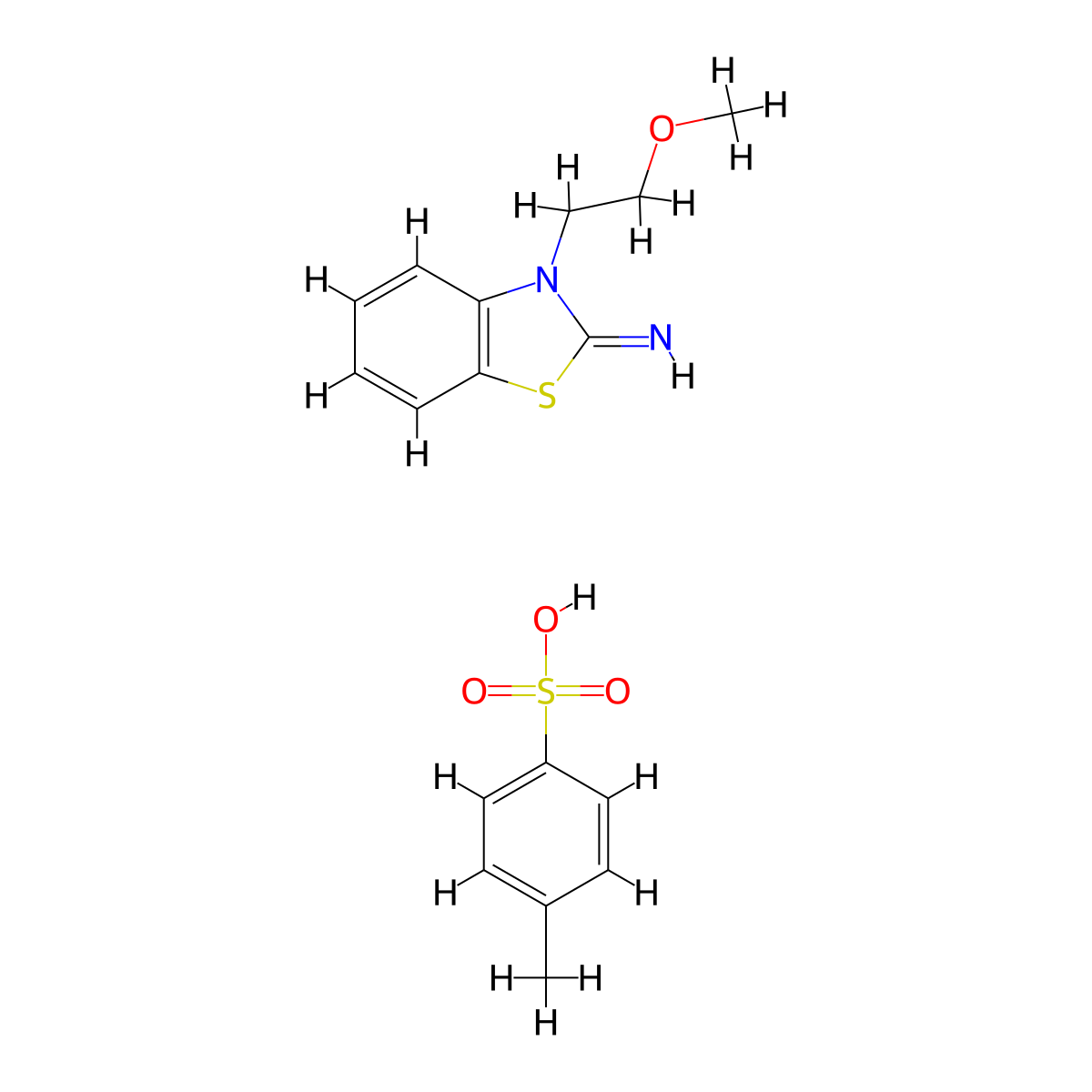 3-(2-methoxyethyl)benzo[d]thiazol-2(3H)-imine 4-methylbenzenesulfonate molecular structure, CAS 2034619-06-0