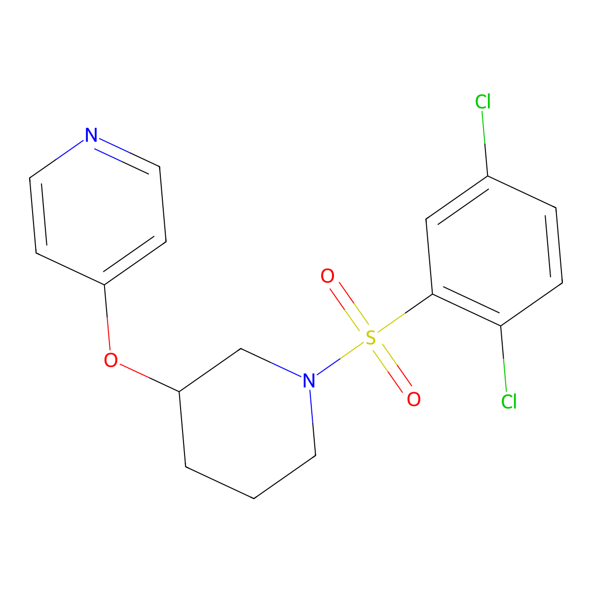 4-((1-((2,5-Dichlorophenyl)sulfonyl)piperidin-3-yl)oxy)pyridine molecular structure, CAS 2034619-38-8
