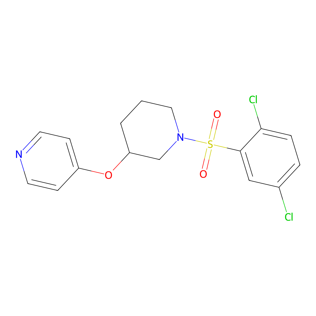 4-((1-((2,5-Dichlorophenyl)sulfonyl)piperidin-3-yl)oxy)pyridine molecular structure, CAS 2034619-38-8