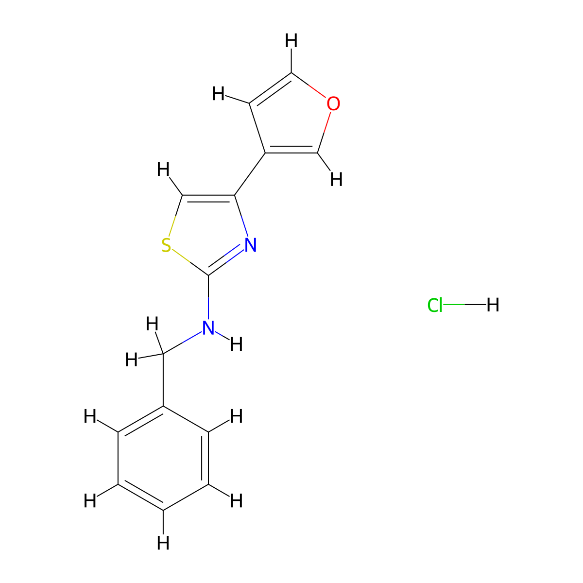 N-benzyl-4-(furan-3-yl)thiazol-2-amine hydrochloride molecular structure, CAS 2034619-43-5