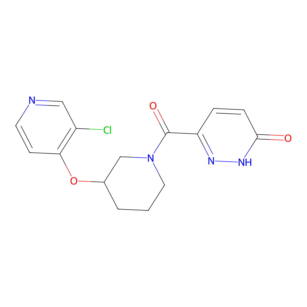 6-(3-((3-chloropyridin-4-yl)oxy)piperidine-1-carbonyl)pyridazin-3(2H)-one molecular structure, CAS 2034619-59-3