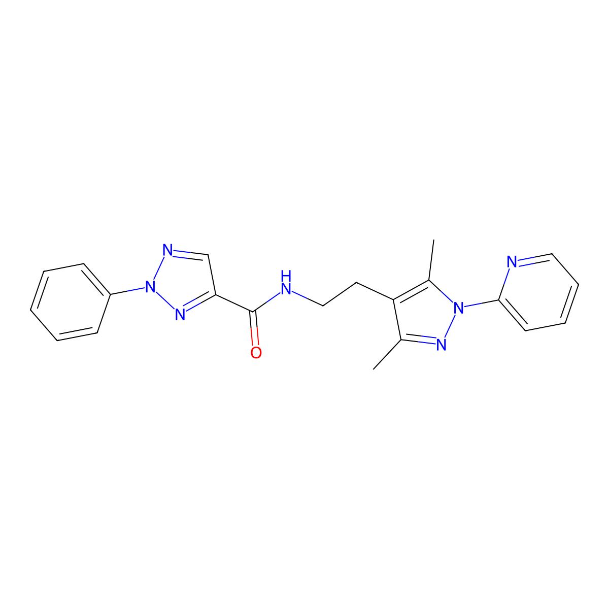 N-{2-[3,5-dimethyl-1-(pyridin-2-yl)-1H-pyrazol-4-yl]ethyl}-2-phenyl-2H-1,2,3-triazole-4-carboxamide molecular structure, CAS 2034619-65-1