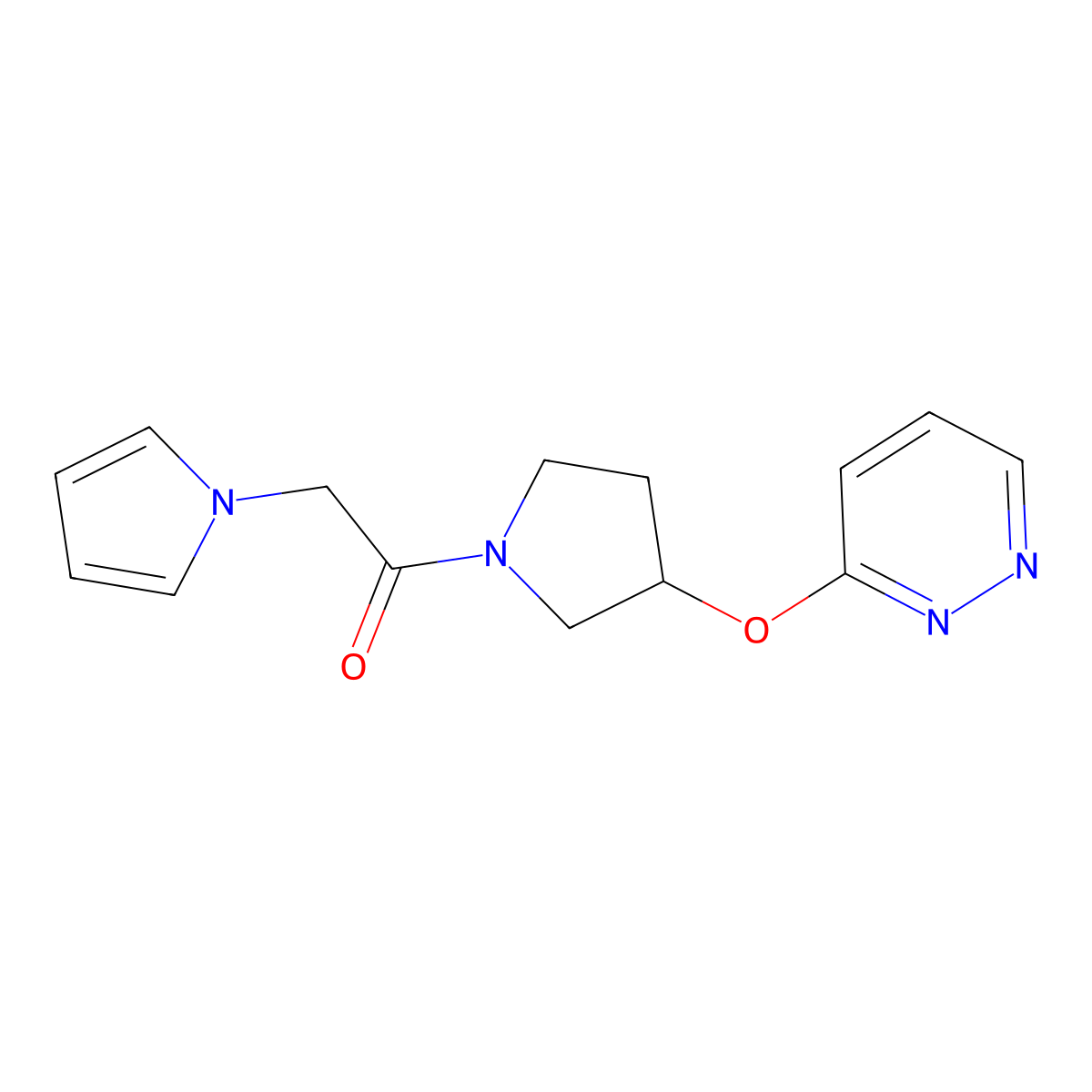 1-(3-(pyridazin-3-yloxy)pyrrolidin-1-yl)-2-(1H-pyrrol-1-yl)ethanone molecular structure, CAS 2034620-00-1