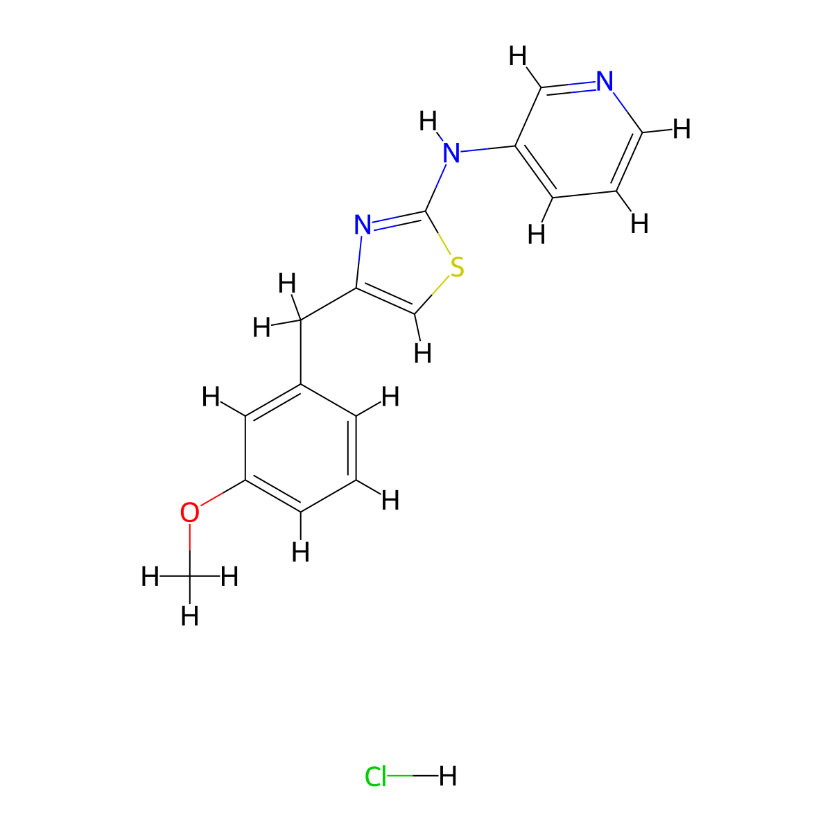 4-(3-methoxybenzyl)-N-(pyridin-3-yl)thiazol-2-amine hydrochloride molecular structure, CAS 2034620-06-7