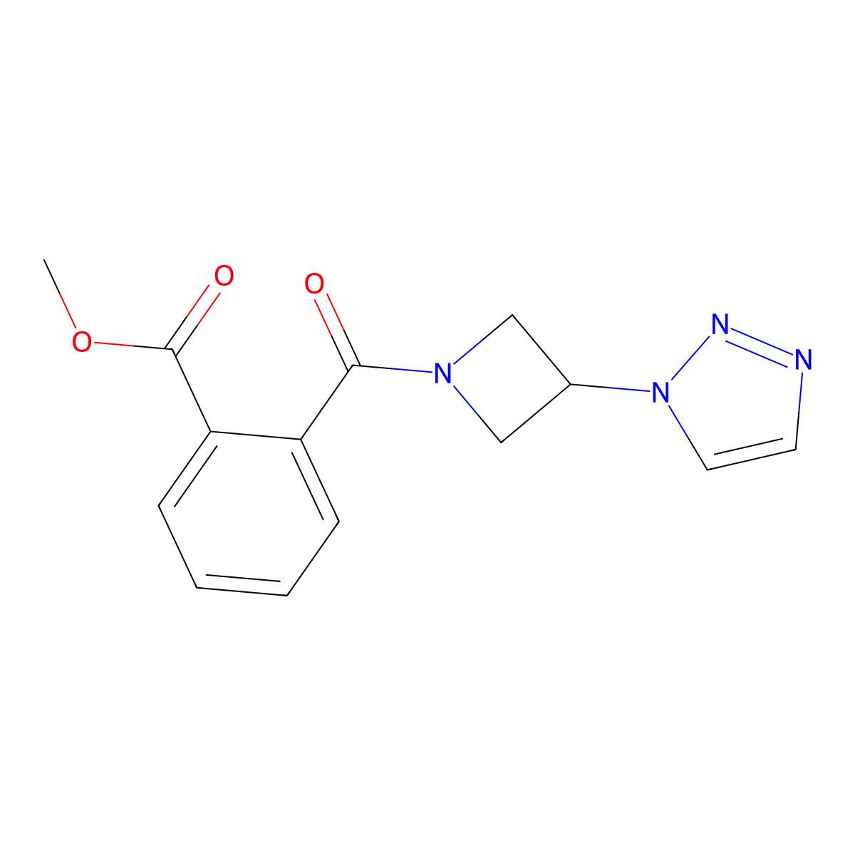 methyl 2-[3-(1H-1,2,3-triazol-1-yl)azetidine-1-carbonyl]benzoate molecular structure, CAS 2034620-11-4