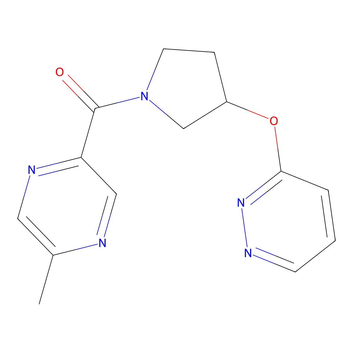 (5-Methylpyrazin-2-yl)(3-(pyridazin-3-yloxy)pyrrolidin-1-yl)methanone molecular structure, CAS 2034620-15-8