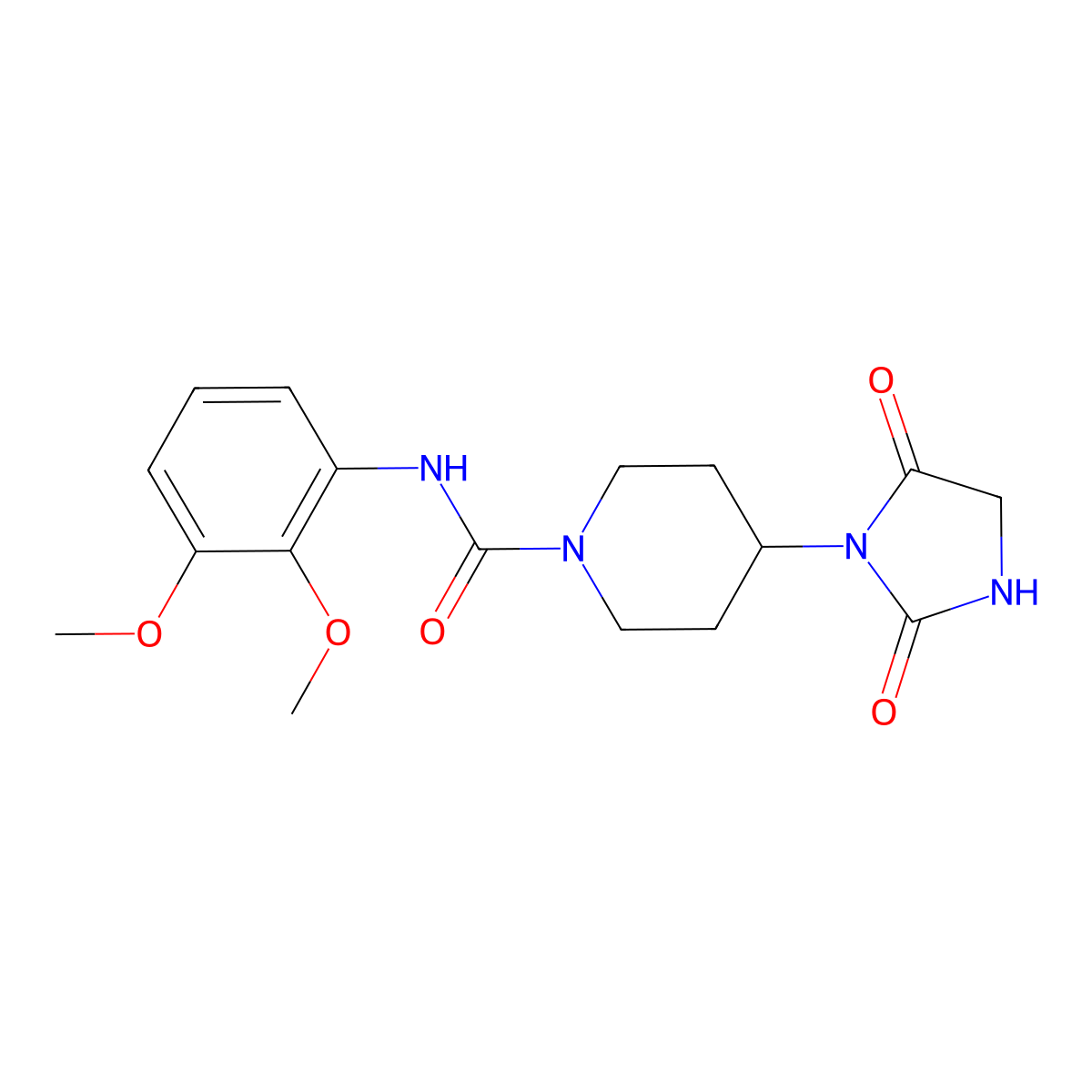 N-(2,3-dimethoxyphenyl)-4-(2,5-dioxoimidazolidin-1-yl)piperidine-1-carboxamide molecular structure, CAS 2034620-21-6