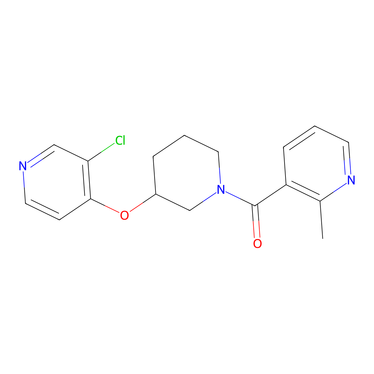 (3-((3-Chloropyridin-4-yl)oxy)piperidin-1-yl)(2-methylpyridin-3-yl)methanone molecular structure, CAS 2034620-26-1