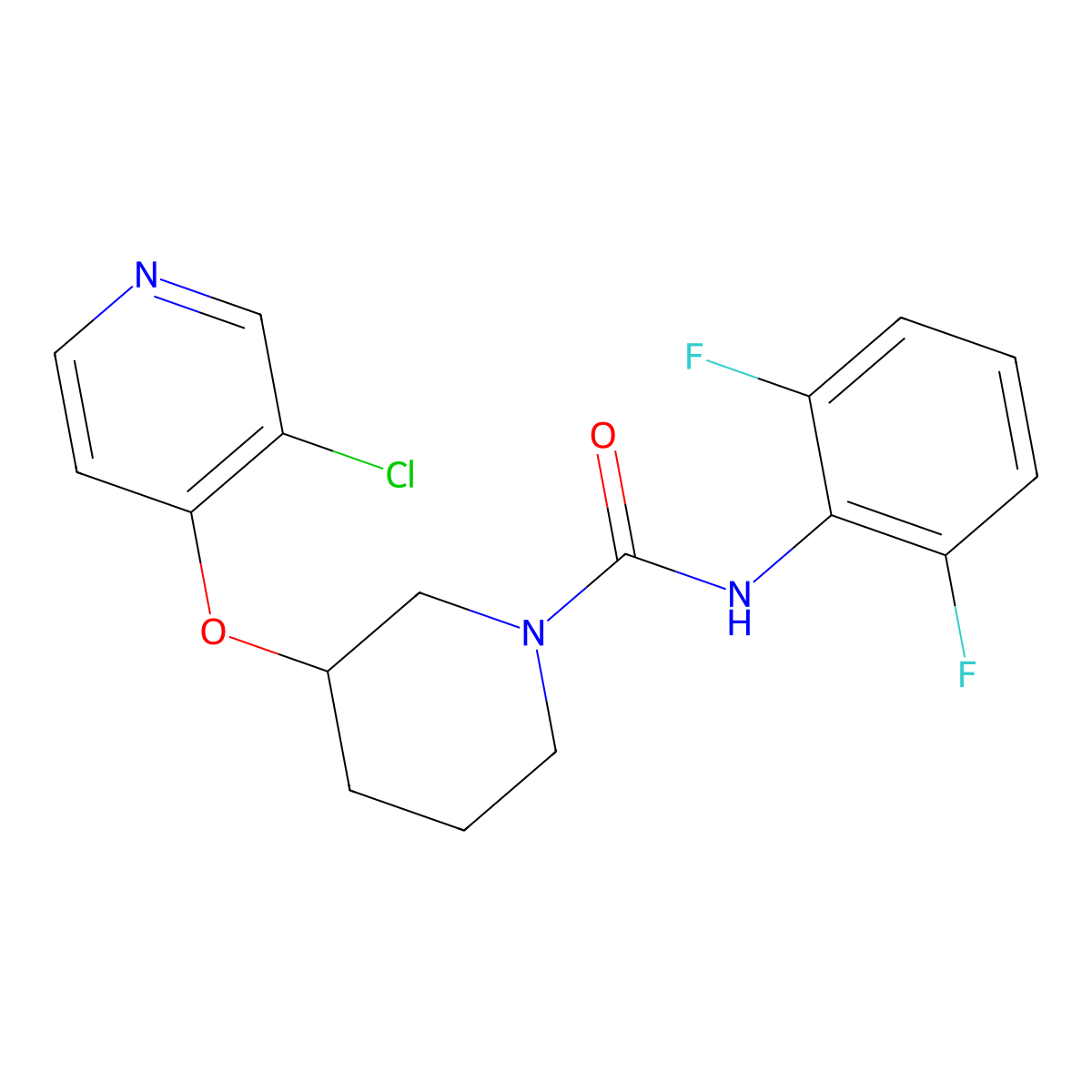3-[(3-chloropyridin-4-yl)oxy]-N-(2,6-difluorophenyl)piperidine-1-carboxamide molecular structure, CAS 2034620-33-0