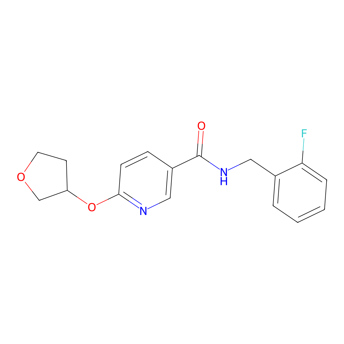 N-(2-fluorobenzyl)-6-((tetrahydrofuran-3-yl)oxy)nicotinamide molecular structure, CAS 2034620-40-9