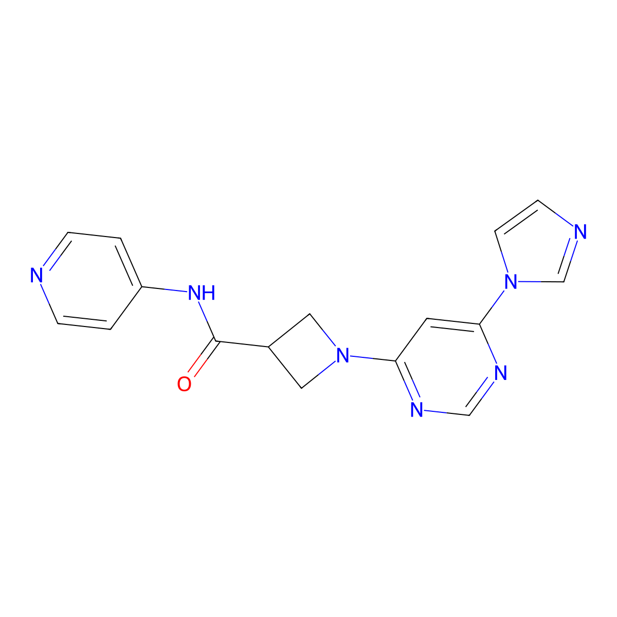 1-(6-(1H-imidazol-1-yl)pyrimidin-4-yl)-N-(pyridin-4-yl)azetidine-3-carboxamide molecular structure, CAS 2034620-44-3