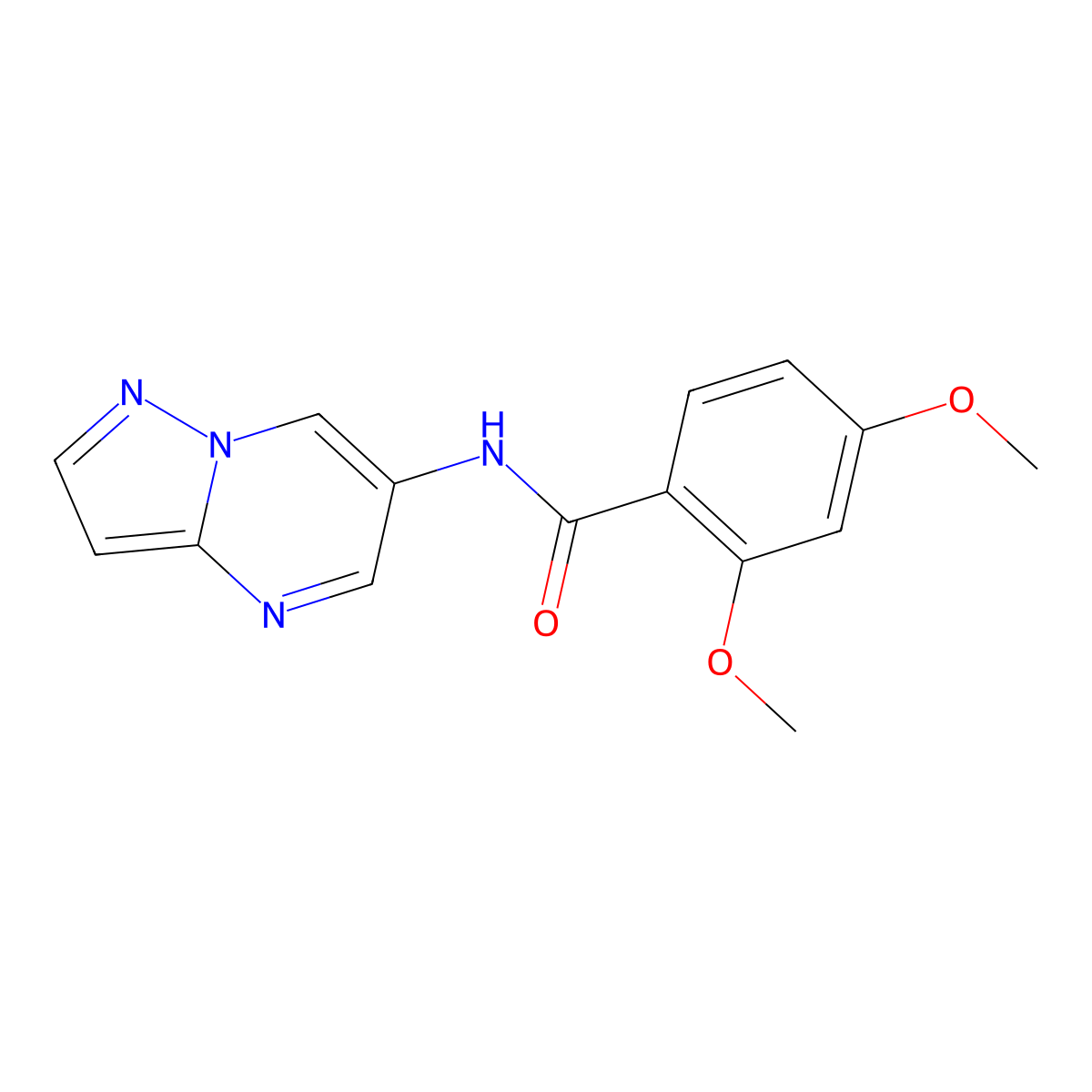 2,4-dimethoxy-N-{pyrazolo[1,5-a]pyrimidin-6-yl}benzamide molecular structure, CAS 2034620-51-2