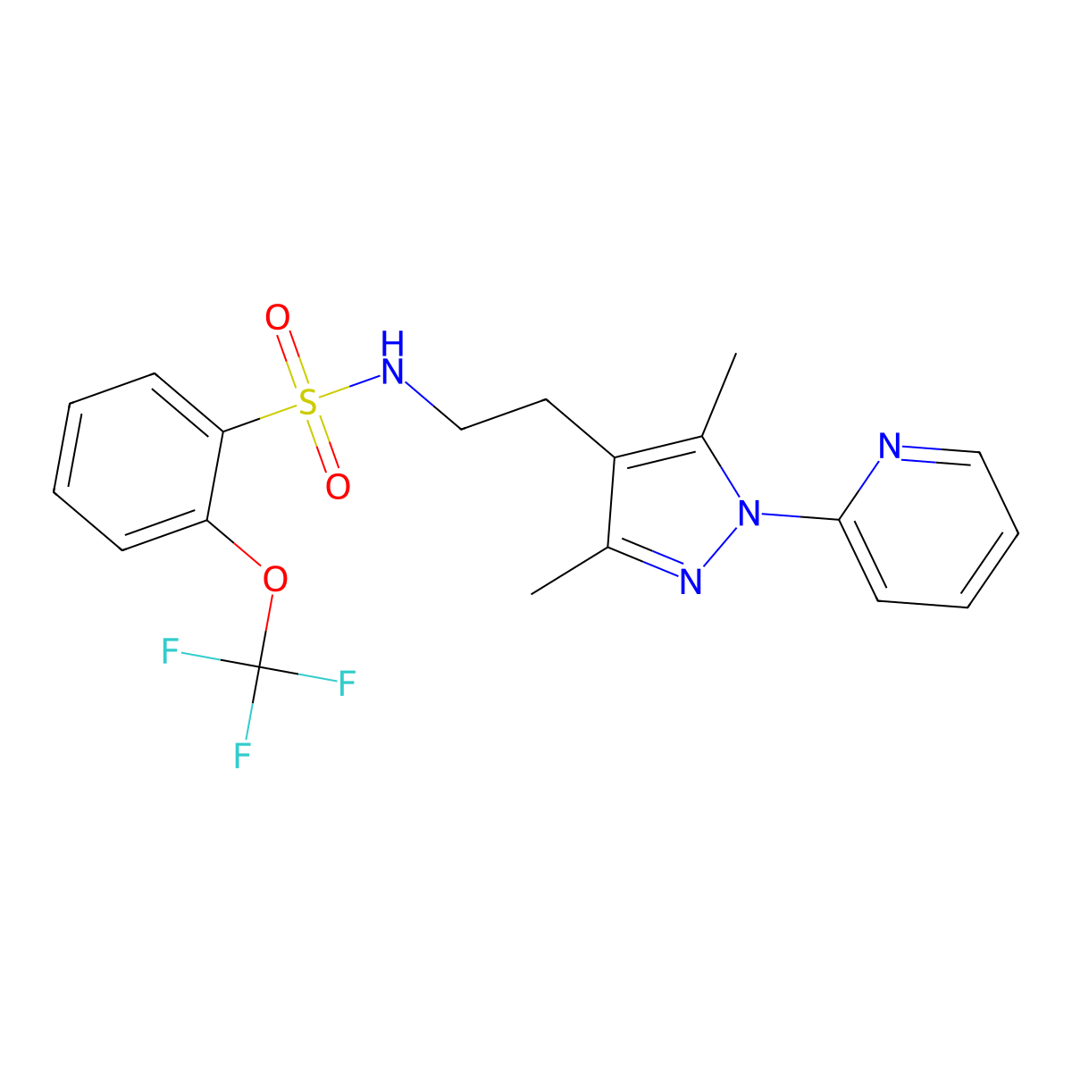 N-(2-(3,5-dimethyl-1-(pyridin-2-yl)-1H-pyrazol-4-yl)ethyl)-2-(trifluoromethoxy)benzenesulfonamide molecular structure, CAS 2034620-57-8