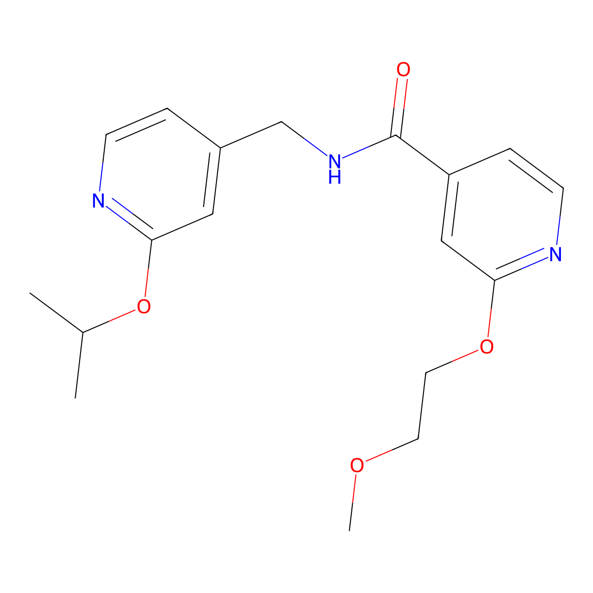 N-((2-isopropoxypyridin-4-yl)methyl)-2-(2-methoxyethoxy)isonicotinamide molecular structure, CAS 2034620-58-9