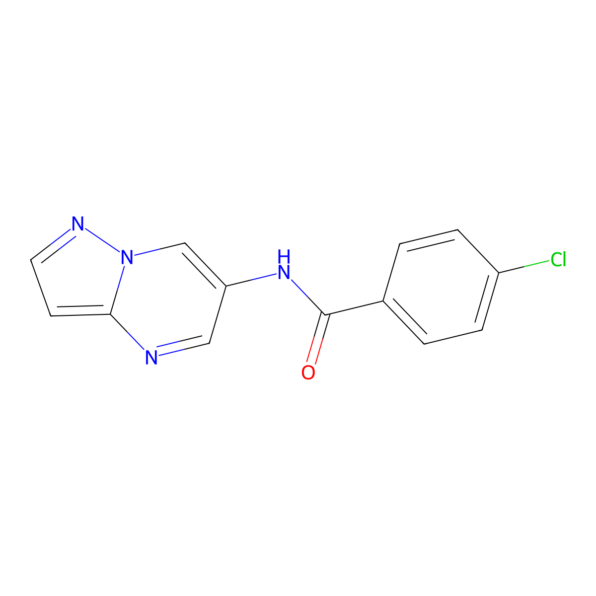 4-chloro-N-(pyrazolo[1,5-a]pyrimidin-6-yl)benzamide molecular structure, CAS 2034620-62-5