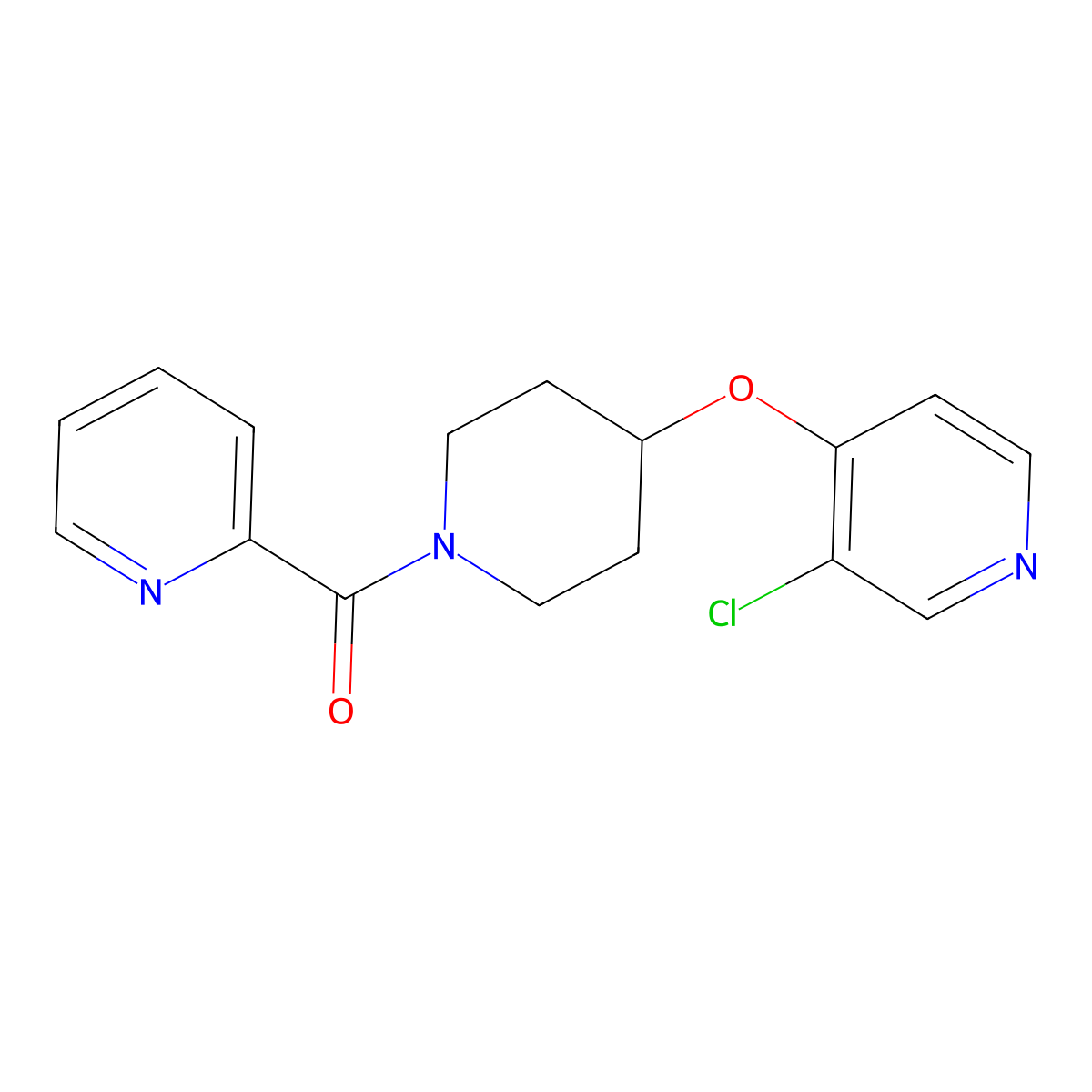 (4-((3-Chloropyridin-4-yl)oxy)piperidin-1-yl)(pyridin-2-yl)methanone molecular structure, CAS 2034620-71-6