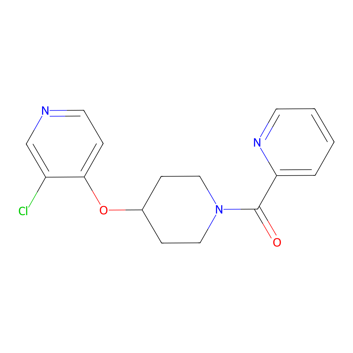 (4-((3-Chloropyridin-4-yl)oxy)piperidin-1-yl)(pyridin-2-yl)methanone molecular structure, CAS 2034620-71-6