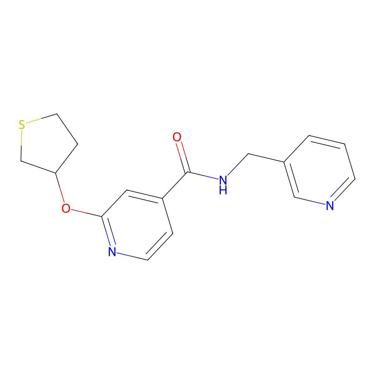 N-(pyridin-3-ylmethyl)-2-((tetrahydrothiophen-3-yl)oxy)isonicotinamide molecular structure, CAS 2034620-78-3