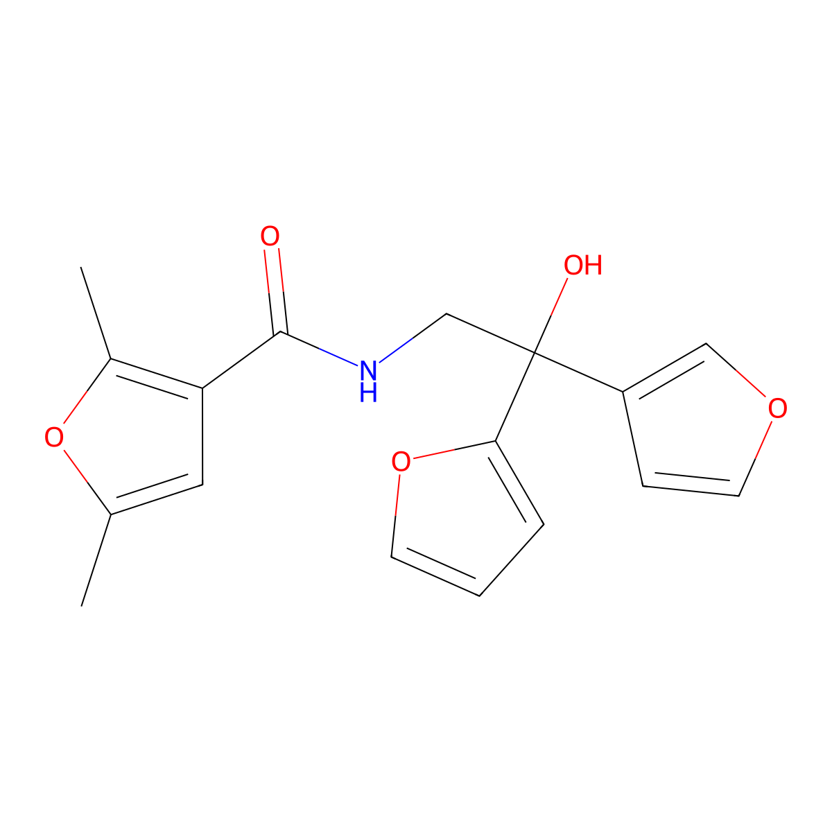 N-[2-(furan-2-yl)-2-(furan-3-yl)-2-hydroxyethyl]-2,5-dimethylfuran-3-carboxamide molecular structure, CAS 2034620-84-1