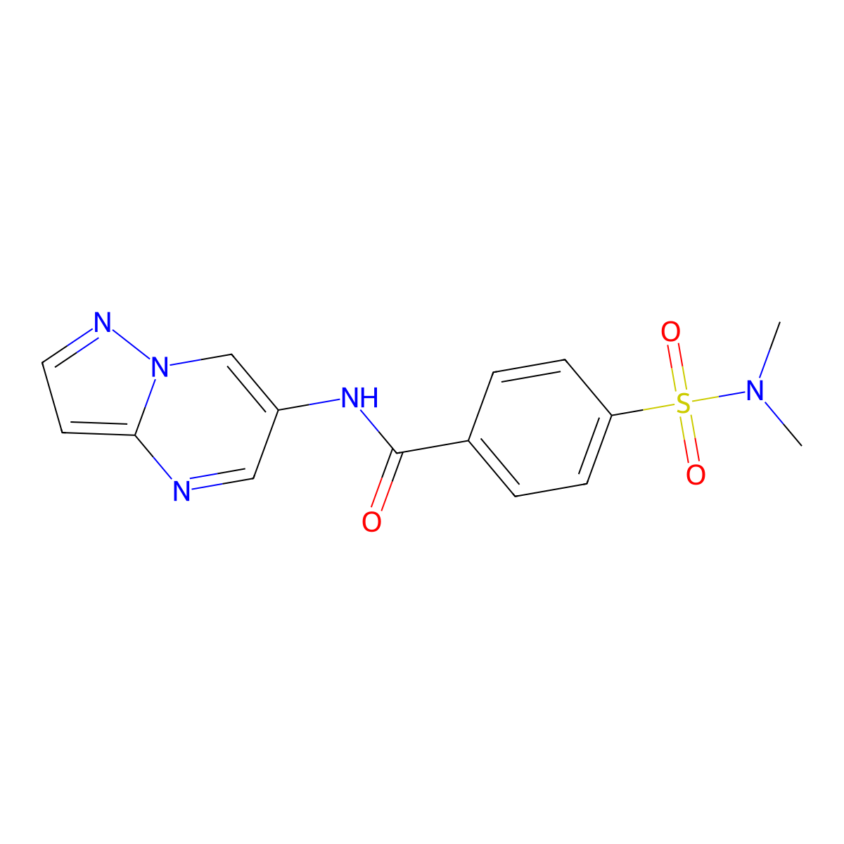 4-(N,N-dimethylsulfamoyl)-N-(pyrazolo[1,5-a]pyrimidin-6-yl)benzamide molecular structure, CAS 2034620-85-2