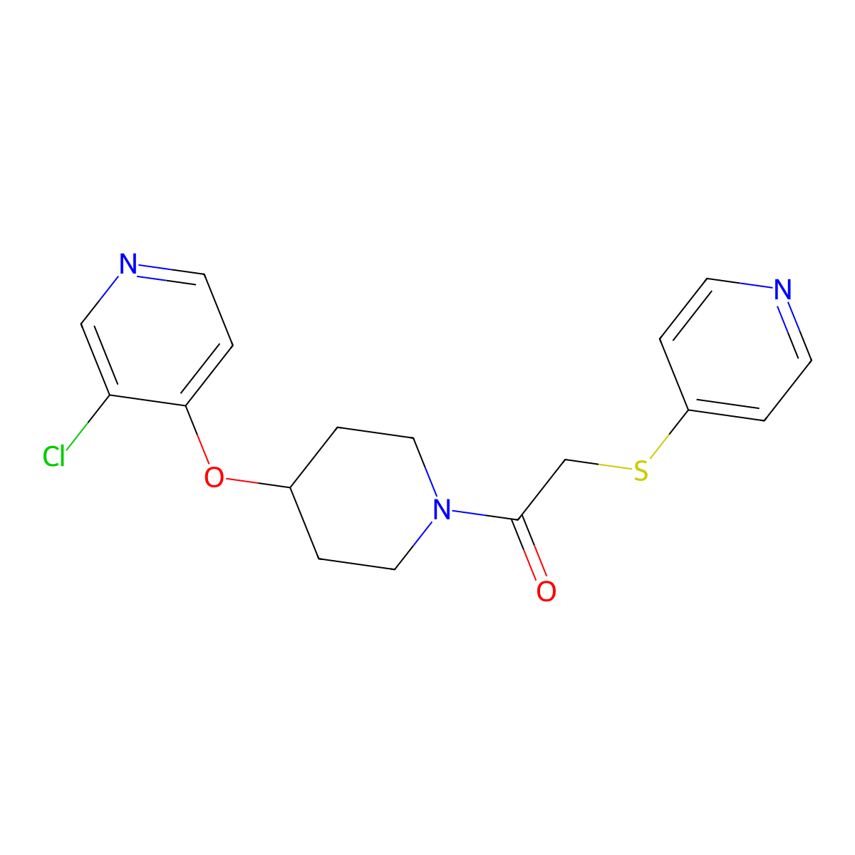 1-(4-((3-Chloropyridin-4-yl)oxy)piperidin-1-yl)-2-(pyridin-4-ylthio)ethanone molecular structure, CAS 2034620-89-6