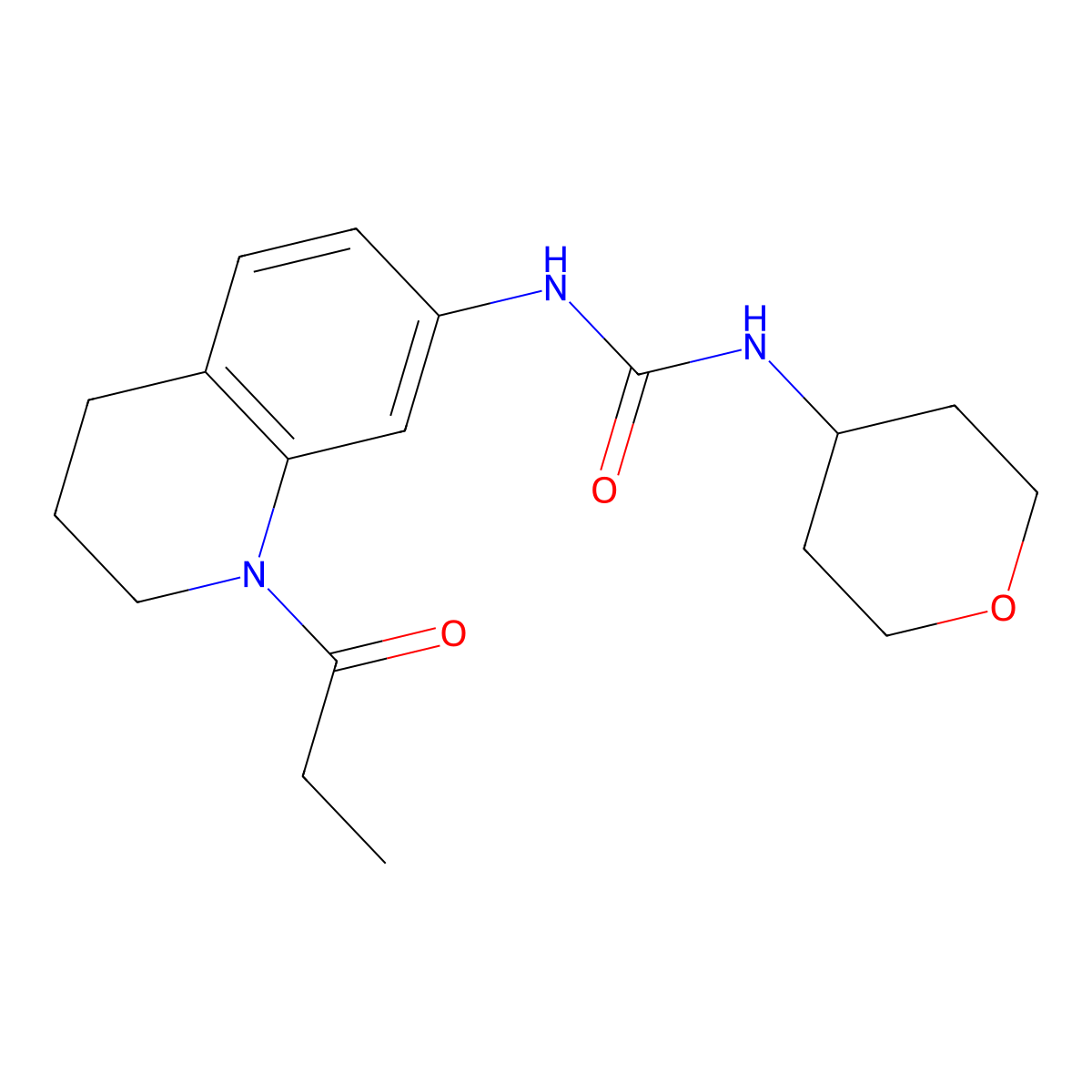 1-(1-propionyl-1,2,3,4-tetrahydroquinolin-7-yl)-3-(tetrahydro-2H-pyran-4-yl)urea molecular structure, CAS 2034620-90-9