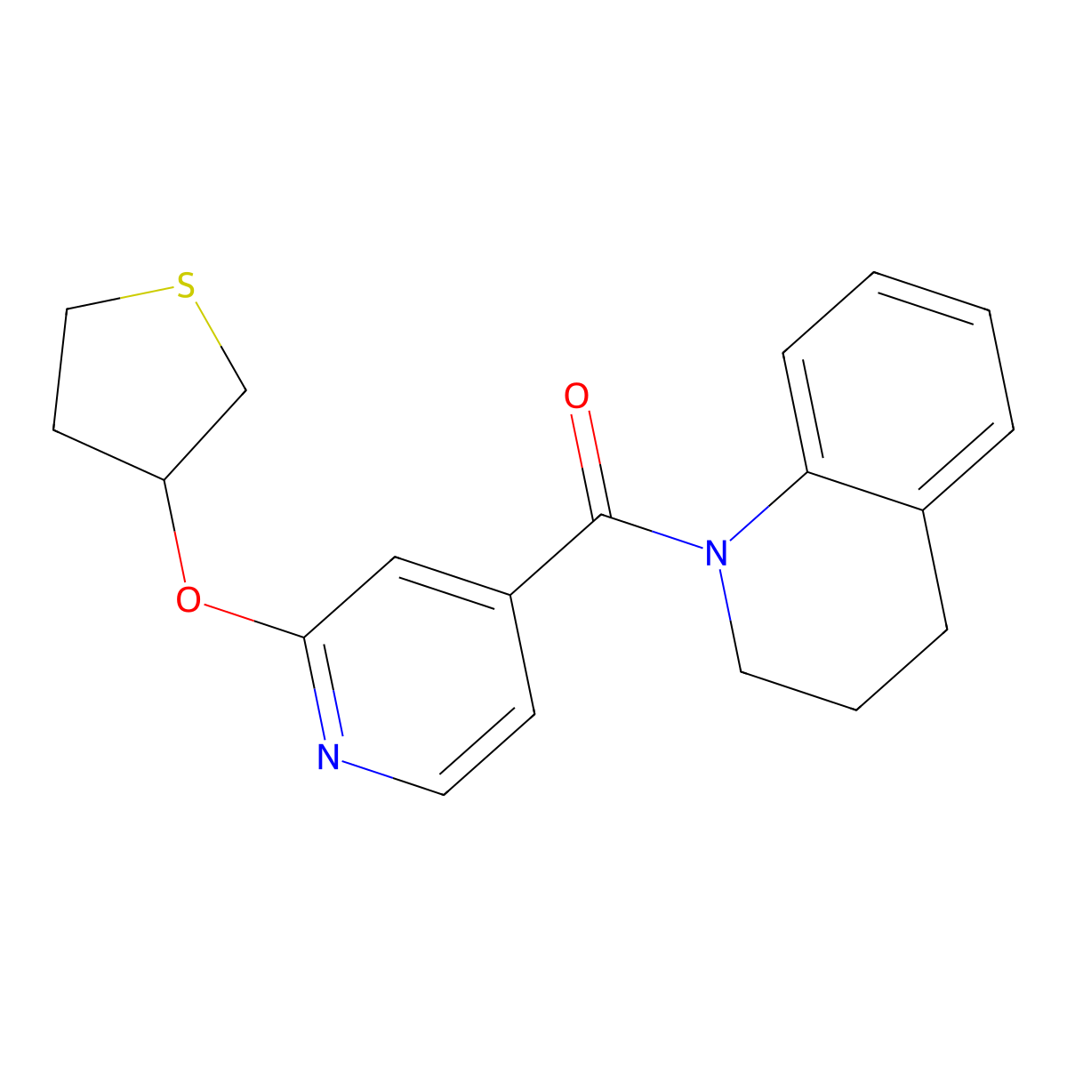 (3,4-dihydroquinolin-1(2H)-yl)(2-((tetrahydrothiophen-3-yl)oxy)pyridin-4-yl)methanone molecular structure, CAS 2034620-91-0