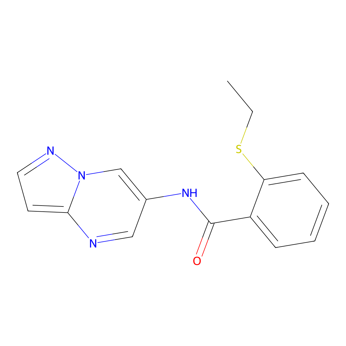 2-(ethylthio)-N-(pyrazolo[1,5-a]pyrimidin-6-yl)benzamide molecular structure, CAS 2034620-94-3