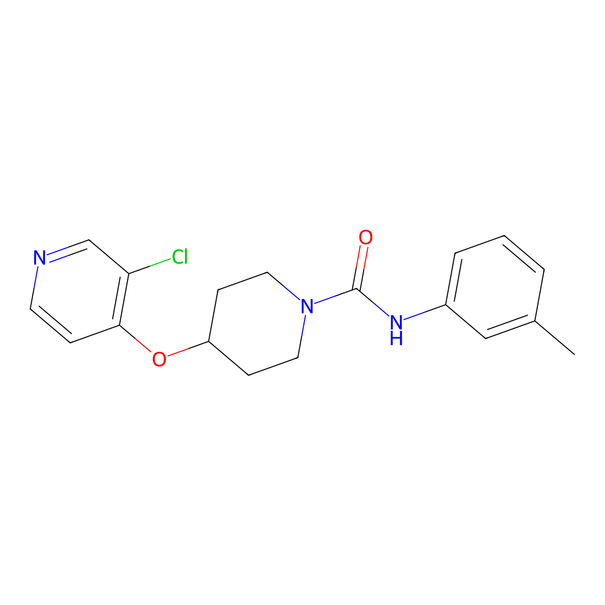 4-((3-chloropyridin-4-yl)oxy)-N-(m-tolyl)piperidine-1-carboxamide molecular structure, CAS 2034620-97-6