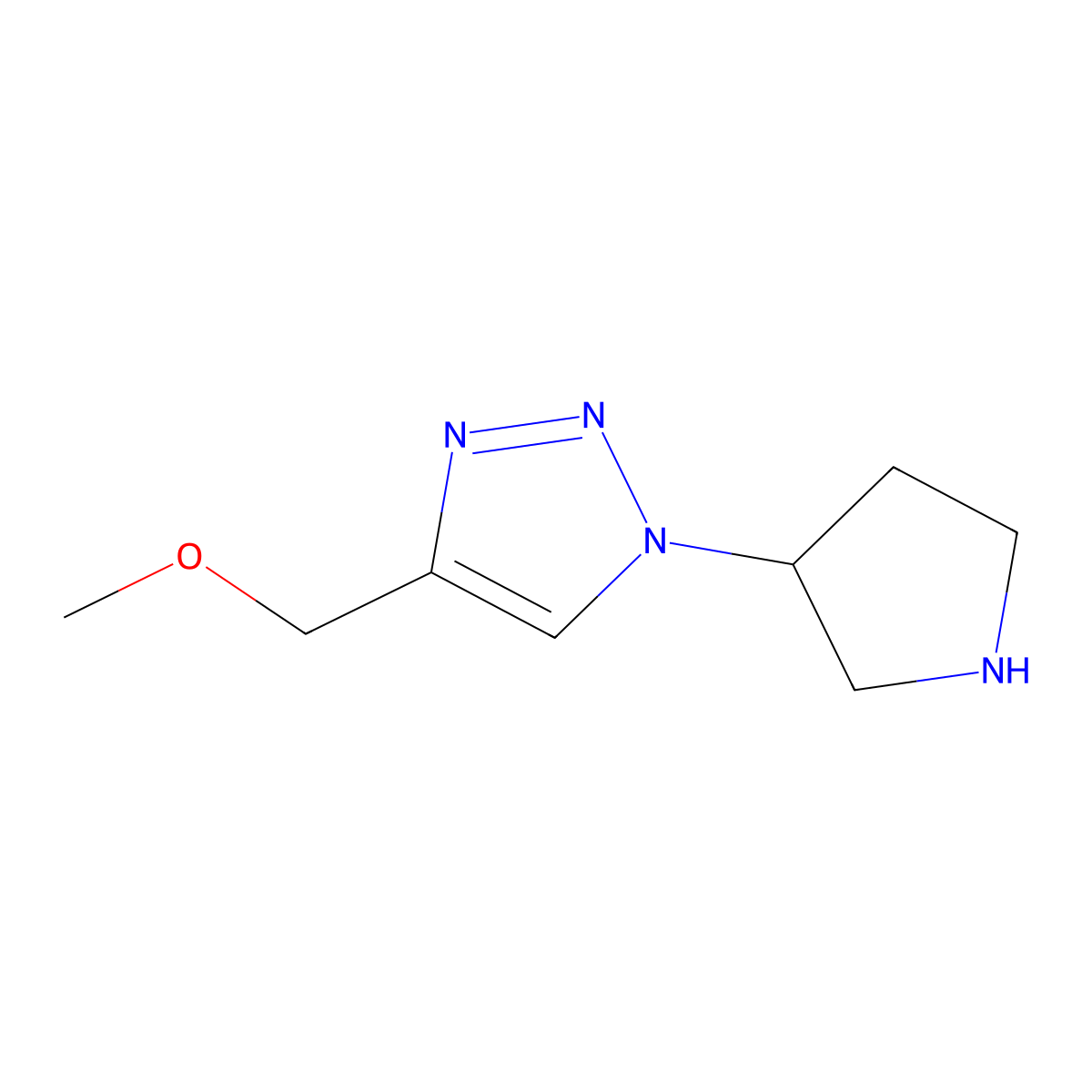 4-(methoxymethyl)-1-(pyrrolidin-3-yl)-1H-1,2,3-triazole molecular structure, CAS 2034621-14-0