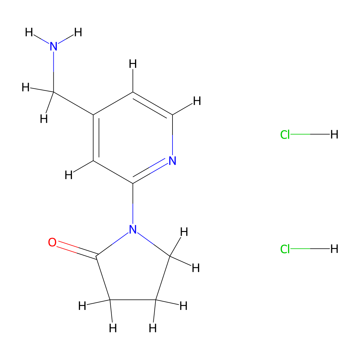 1-(4-(Aminomethyl)pyridin-2-yl)pyrrolidin-2-one dihydrochloride molecular structure, CAS 2034621-33-3
