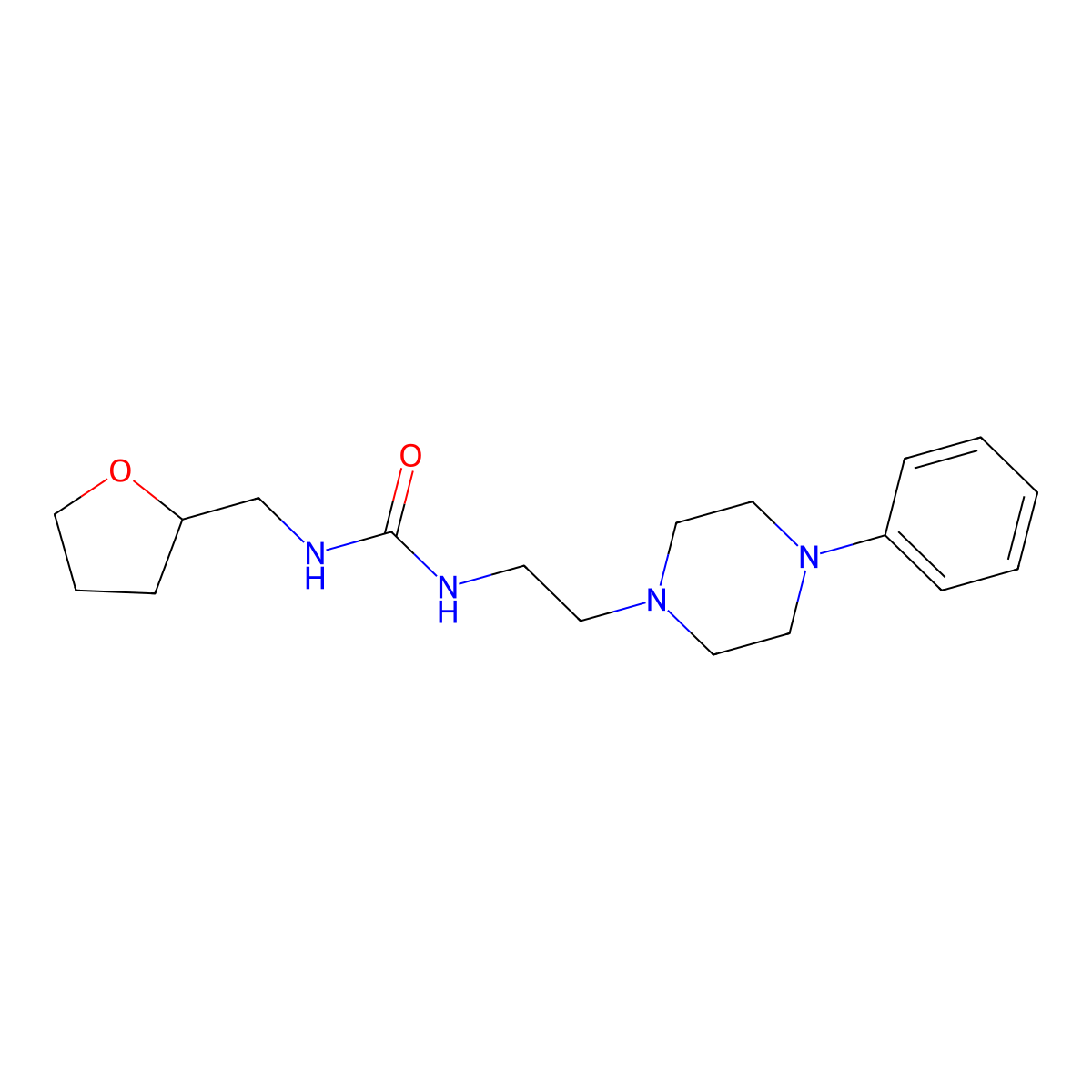 1-(2-(4-Phenylpiperazin-1-yl)ethyl)-3-((tetrahydrofuran-2-yl)methyl)urea molecular structure, CAS 2034621-46-8