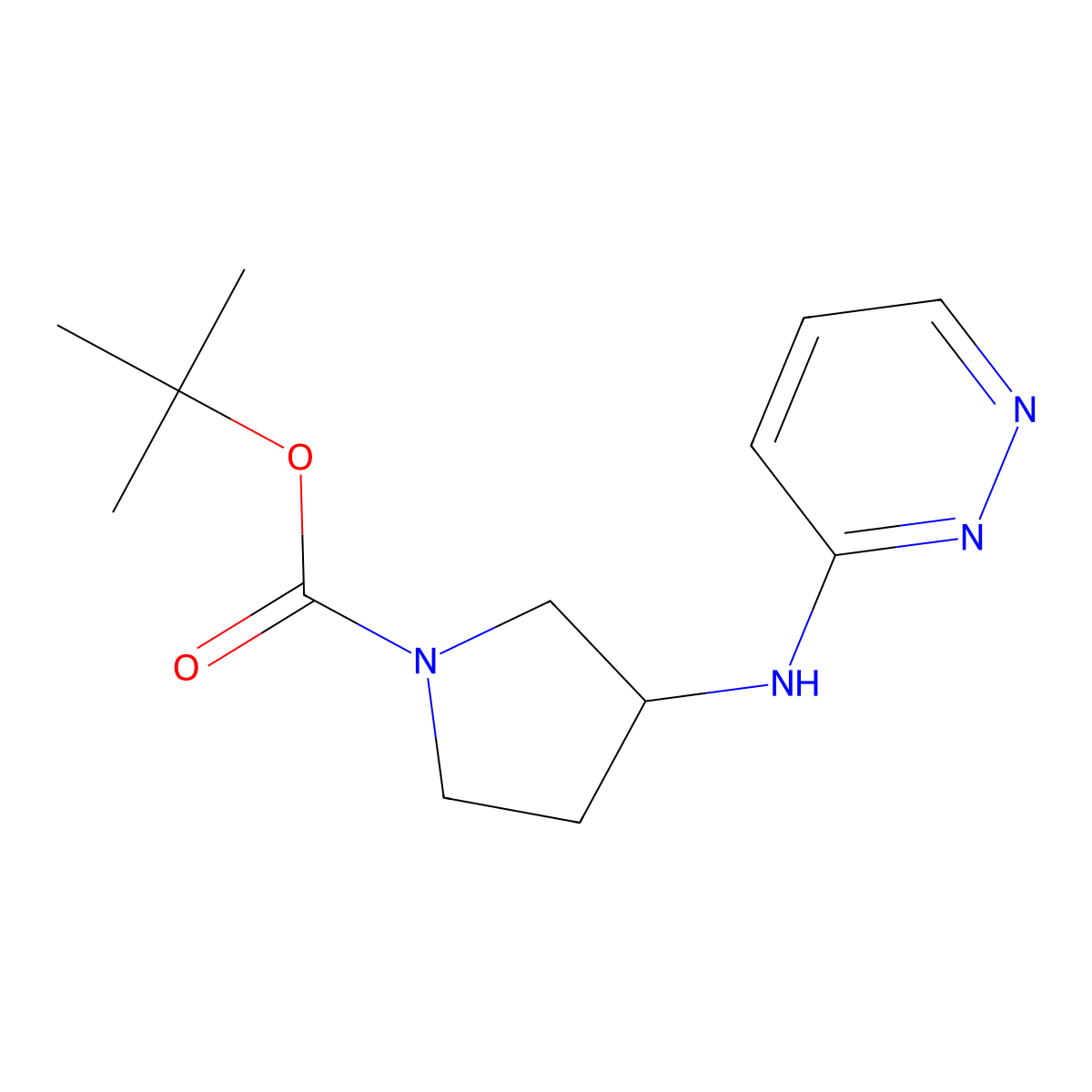 Tert-butyl 3-(pyridazin-3-ylamino)pyrrolidine-1-carboxylate molecular structure, CAS 2034621-49-1