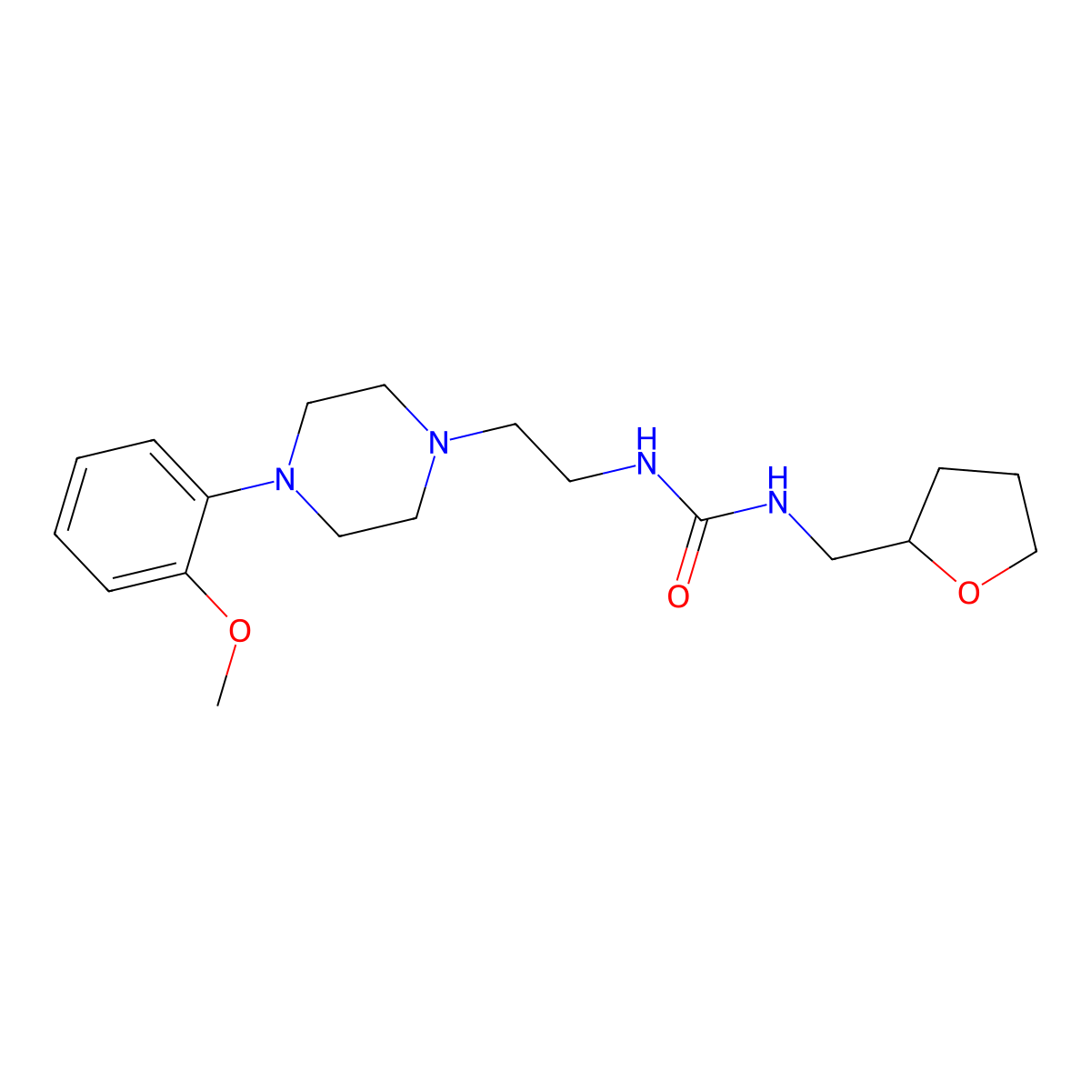 1-(2-(4-(2-Methoxyphenyl)piperazin-1-yl)ethyl)-3-((tetrahydrofuran-2-yl)methyl)urea molecular structure, CAS 2034621-52-6