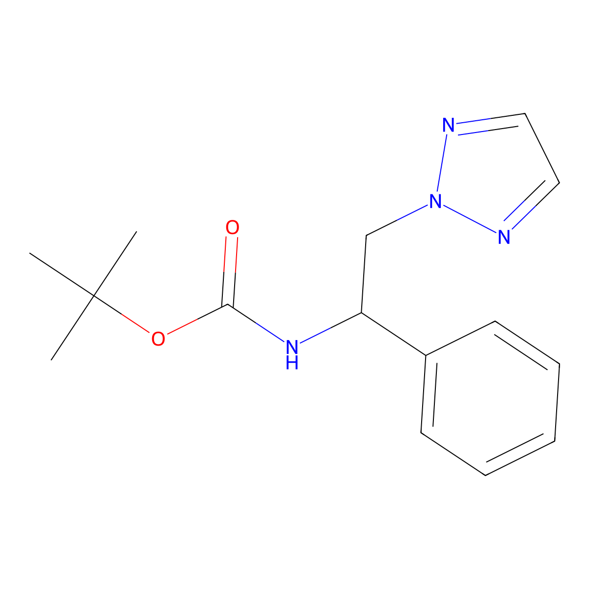 tert-butyl (1-phenyl-2-(2H-1,2,3-triazol-2-yl)ethyl)carbamate molecular structure, CAS 2034621-55-9