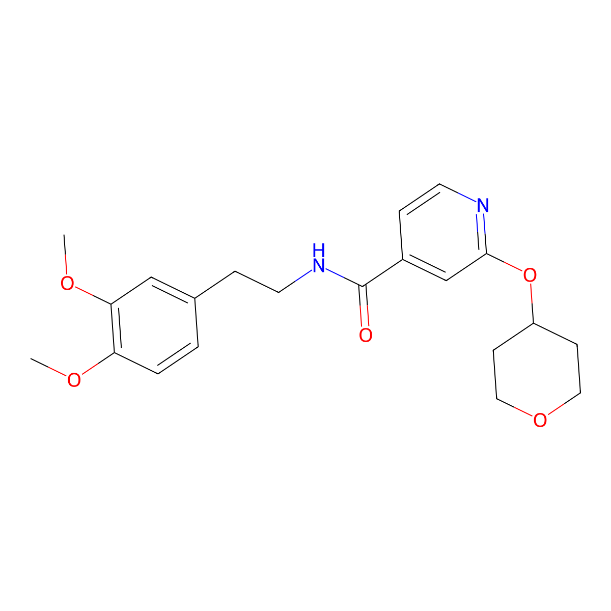 N-(3,4-dimethoxyphenethyl)-2-((tetrahydro-2H-pyran-4-yl)oxy)isonicotinamide molecular structure, CAS 2034621-59-3