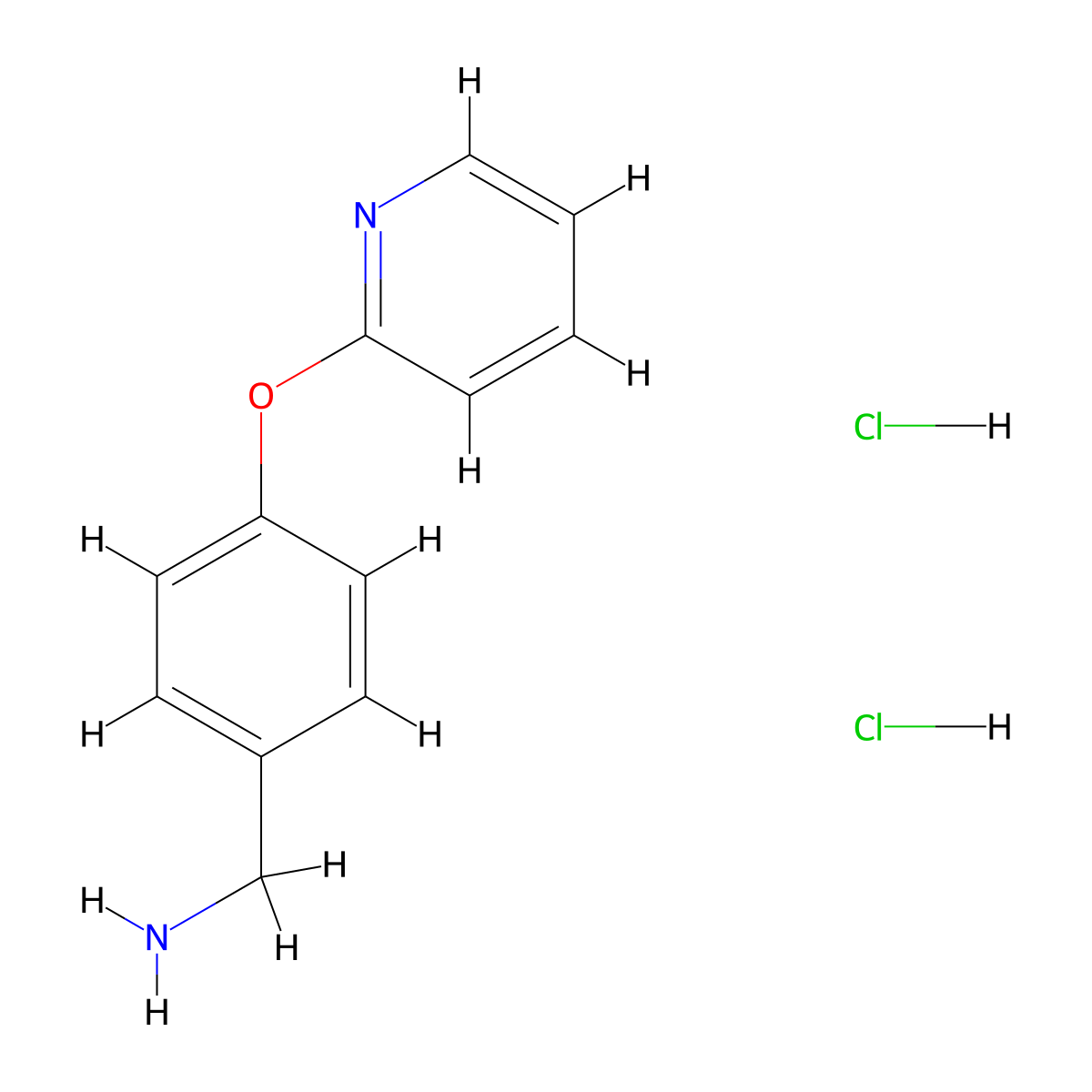 (4-(Pyridin-2-yloxy)phenyl)methanamine dihydrochloride molecular structure, CAS 2034621-68-4